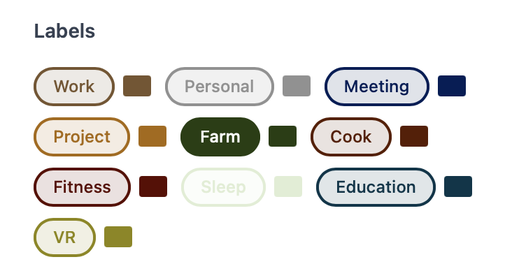 Custom labels for organizing sessions